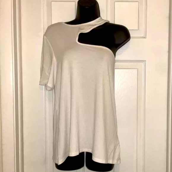 NWT ELOQUII White One Shoulder Pullover Top Size 18/20 S/S NWT - Picture 1 of 5